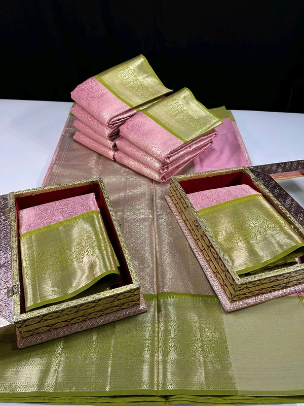B06310 Premium Soft Semi Kanchi Silk Saree - Baby pink