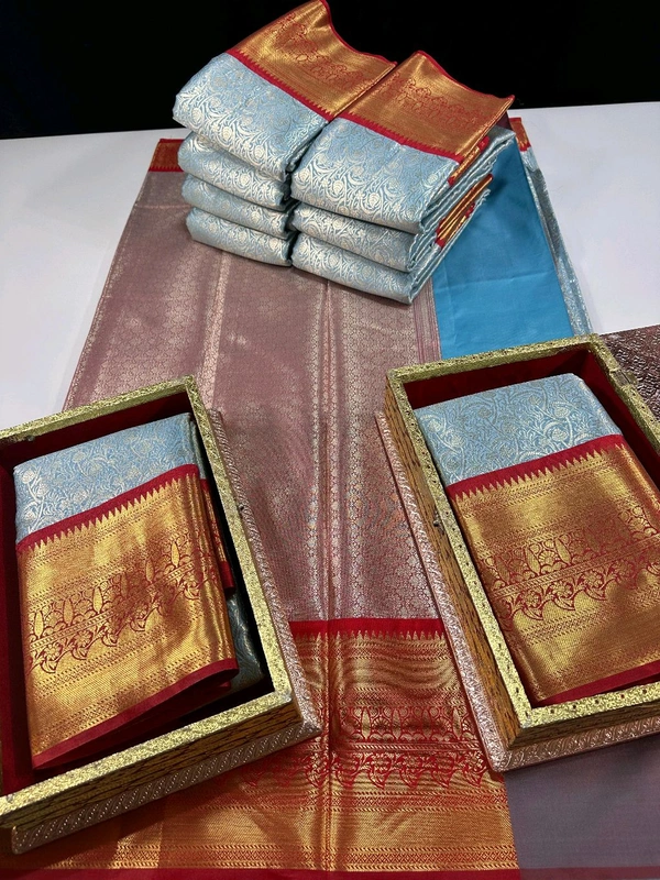 B06312 Premium Soft Semi Kanchi Silk Saree - Gray