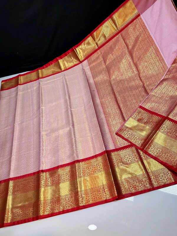 B06315 Semi kanjivaram Soft Silk Saree - Red