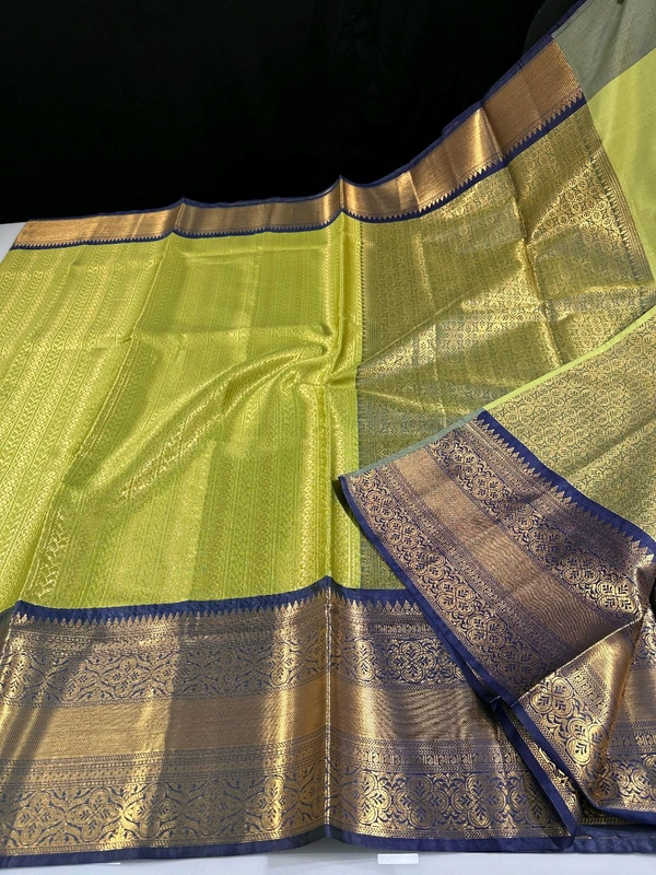 B06315 Semi kanjivaram Soft Silk Saree - Hippie Green
