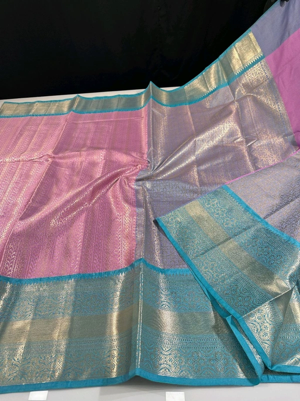 B06315 Semi kanjivaram Soft Silk Saree - Baby Pink