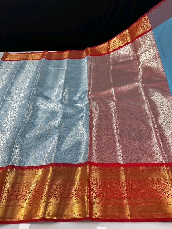 B06316 Premium Soft Semi Kanchipuram Silk Saree - Gray