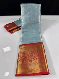 B06316 Premium Soft Semi Kanchipuram Silk Saree - Gray