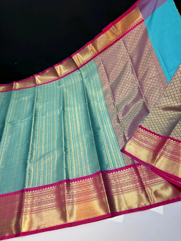 B06317 Semi Kanjivaram Soft Silk Saree - Blush Pink