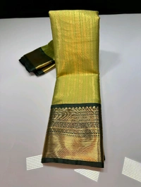 B06317 Semi Kanjivaram Soft Silk Saree - Forest Green