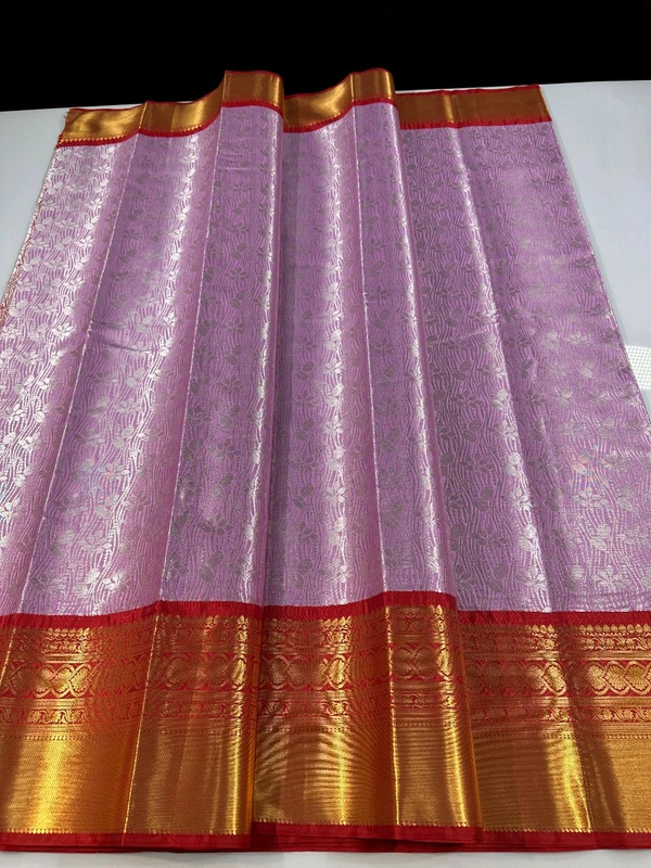 B06319 Semi Kanjivaram Soft Silk Saree - Red
