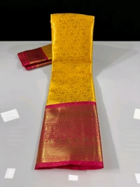 B06318 Premium Soft Semi Kanchipuram Silk Saree - Yellow