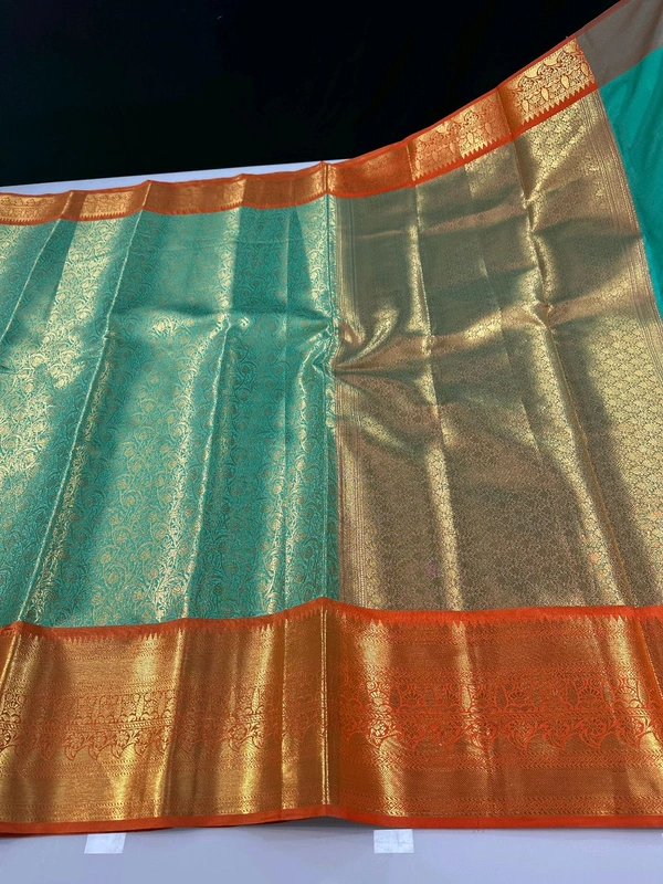 B06318 Premium Soft Semi Kanchipuram Silk Saree - Orange