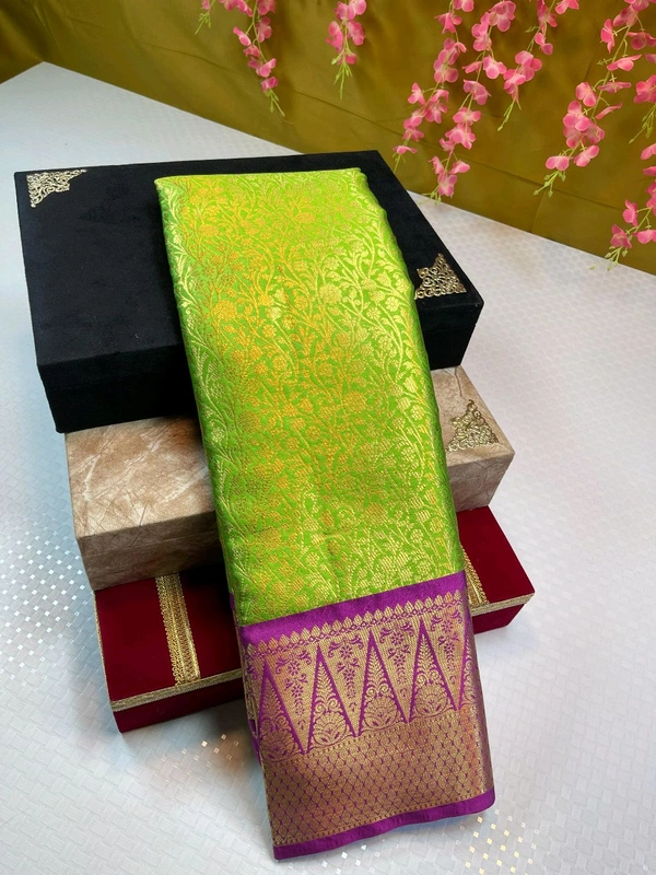 B06322 Premium Soft Semi Kanchipuram Silk Saree - Green