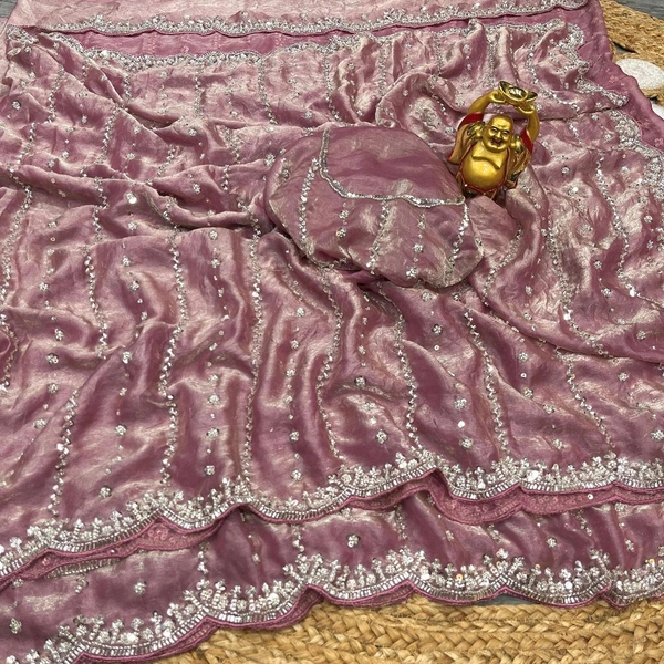 W78066 Bollywood trending Heavy Hand work space silk saree ✨ - Sundown