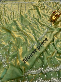 W78066 Bollywood trending Heavy Hand work space silk saree ✨ - Green
