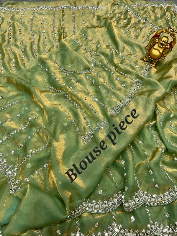 W78066 Bollywood trending Heavy Hand work space silk saree ✨ - Green