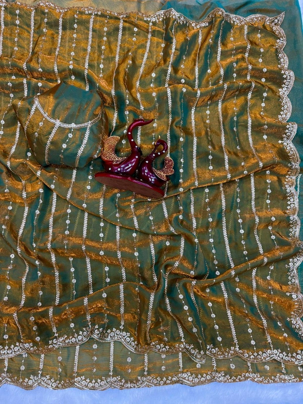 W06101 Replica Version Trending space silk saree ❣️
 - Tom Green