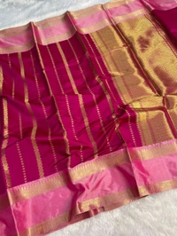 B12004 Soft Katan Kanjivaram Silk Saree  - Pink