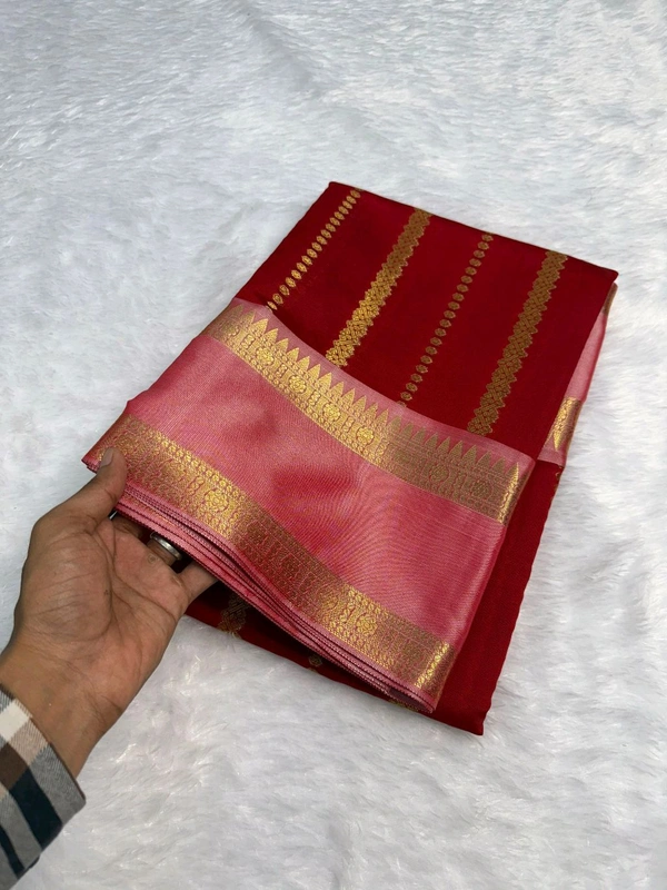 B12004 Soft Katan Kanjivaram Silk Saree  - Red