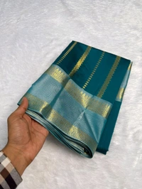 B12004 Soft Katan Kanjivaram Silk Saree  - Teal