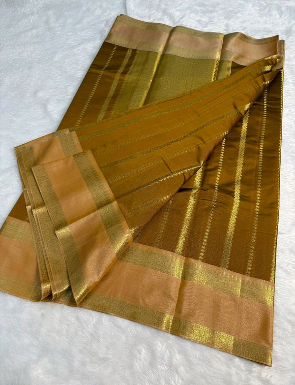 B12004 Soft Katan Kanjivaram Silk Saree  - Buddha Gold