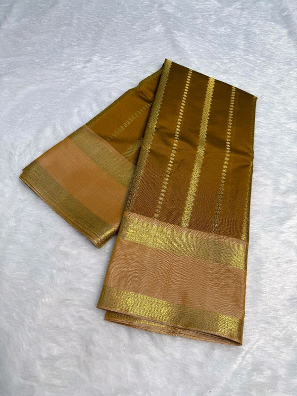 B12004 Soft Katan Kanjivaram Silk Saree  - Buddha Gold