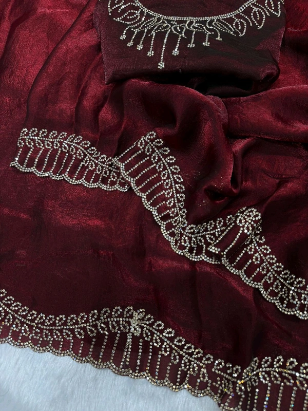 W06037 Most demanding Jarkhan Diamond saree collection ✨️