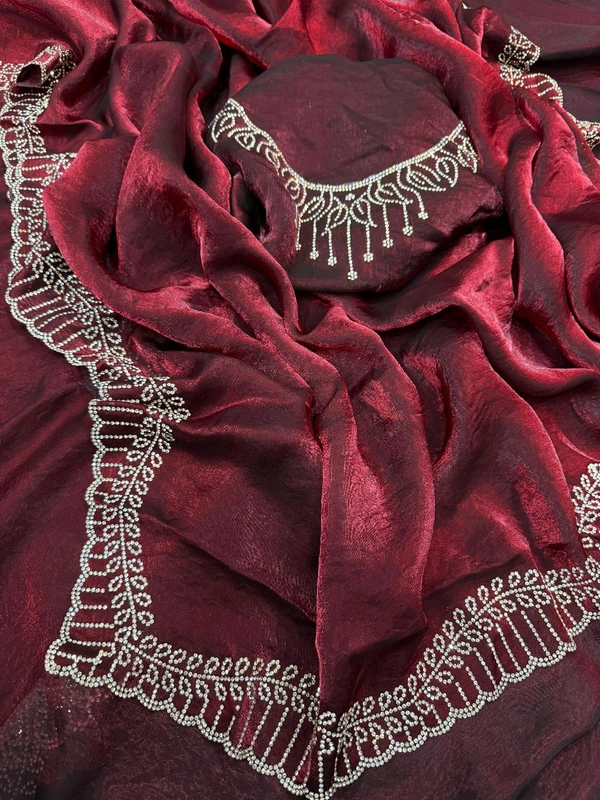 W06037 Most demanding Jarkhan Diamond saree collection ✨️