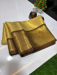 B11011 Soft Katan Silk Saree With Kanjivaram Border 