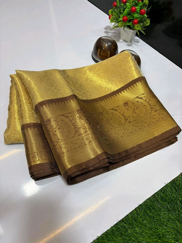 B11011 Soft Katan Silk Saree With Kanjivaram Border 