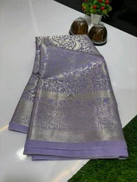 B11012 Soft Katan Silk With Silver Zari Weaving Allover Saree