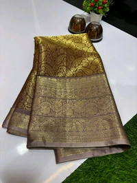 B11013 Soft Katan Silk With Kanjivaram border