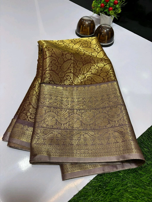 B11013 Soft Katan Silk With Kanjivaram border