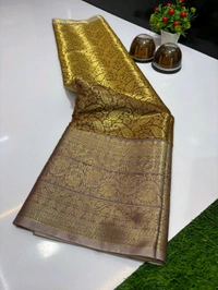 B11013 Soft Katan Silk With Kanjivaram border