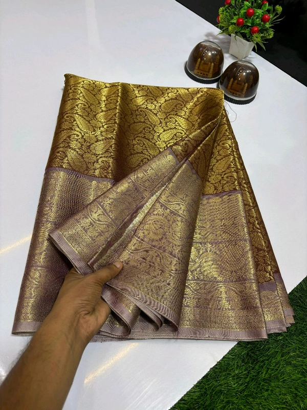 B11013 Soft Katan Silk With Kanjivaram border