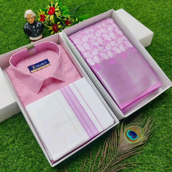 Couple Combo ( saree + Dhoti Shirt) - 40, Half Hand