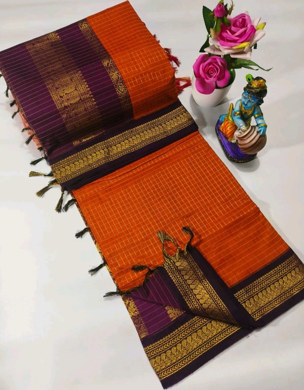 KC0101 Checked Kalyani Cotton Saree - KC0156 - Megenda