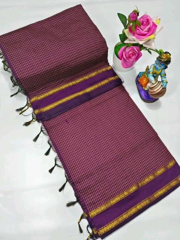 KC0101 Arani Checked Kalyani Cotton Saree - Cardinal Pink