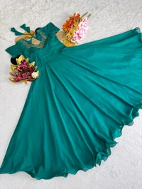 W07082 Maggam Work Gown With Dupatta  - XL