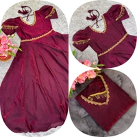 W06110 Premium dual shaded space silk Gown with Attractive hanging Sleeve - Megenda, L-40