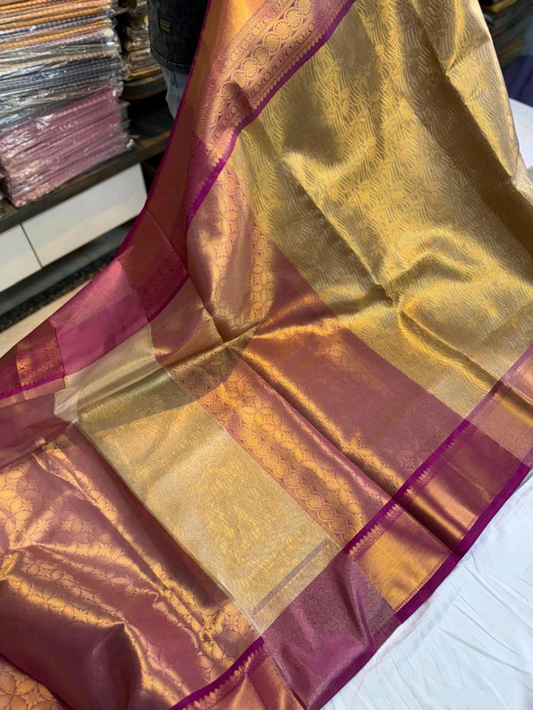 B10008 Soft Katan Silk With Kanjivaram border