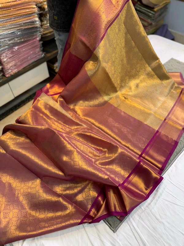 B10008 Soft Katan Silk With Kanjivaram border