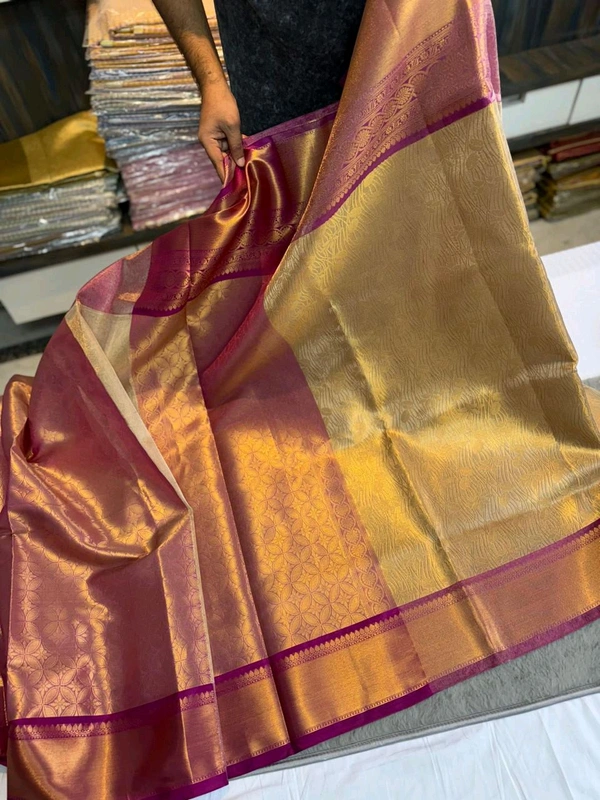 B10008 Soft Katan Silk With Kanjivaram border