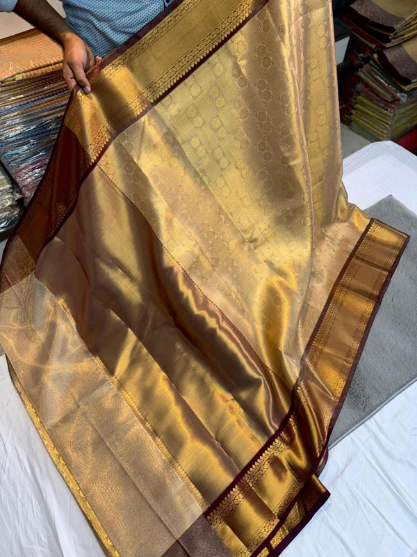 B10009 Soft Katan Silk With Kanjivaram border