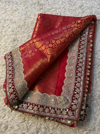 W19008 Premium Kanjivaram Soft Tanchui Saree With Maggam Lace Border