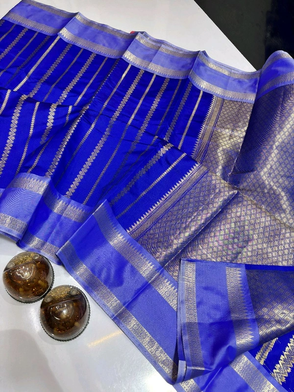 B11046 Trending Soft Katan Silk Saree - Blue