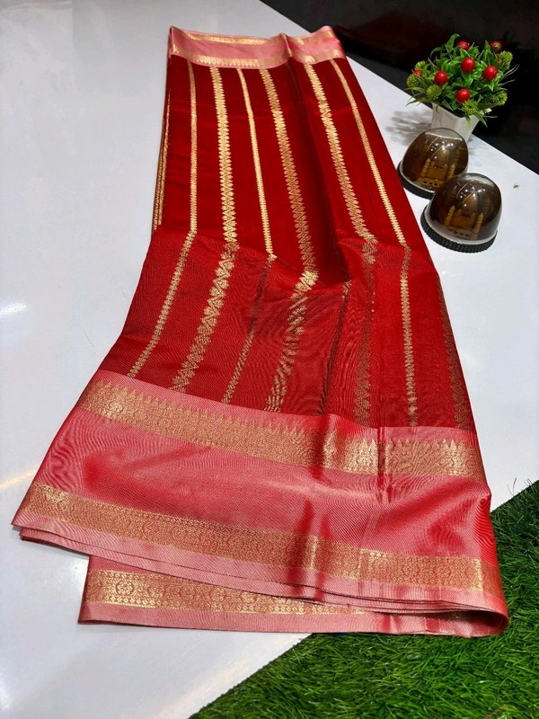 B11046 Trending Soft Katan Silk Saree - Red