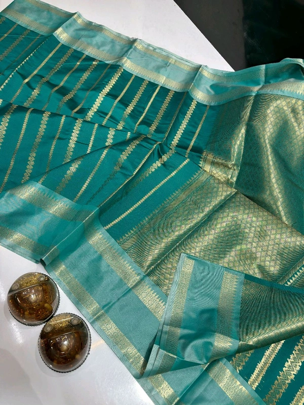 B11046 Trending Soft Katan Silk Saree - Rama blue
