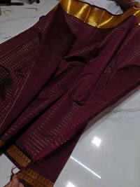 B11071 Checked Soft Katan Silk Saree  - Maroon