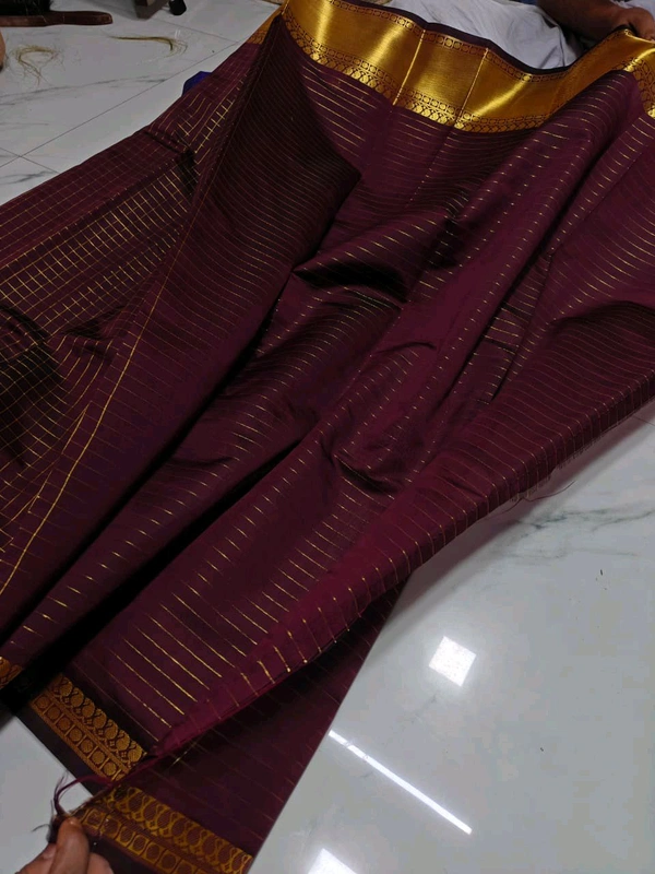 B11071 Checked Soft Katan Silk Saree  - Maroon