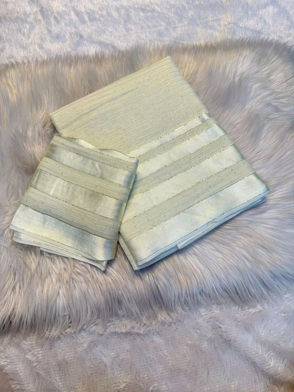 W93007 Pure viscose georgette with intricate linning weaving and a stunning satin patta border  - White