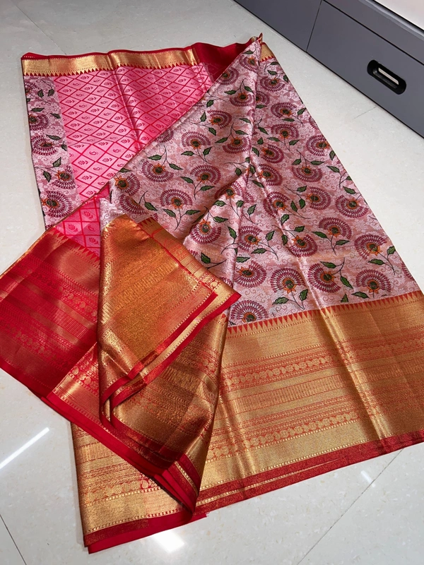 BT9106 banarasi printed tissue katan silk saree