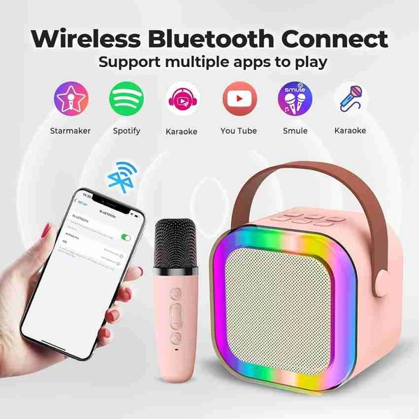 Multicolor Karaoke Bluetooth Speaker With Mic, Wireless"