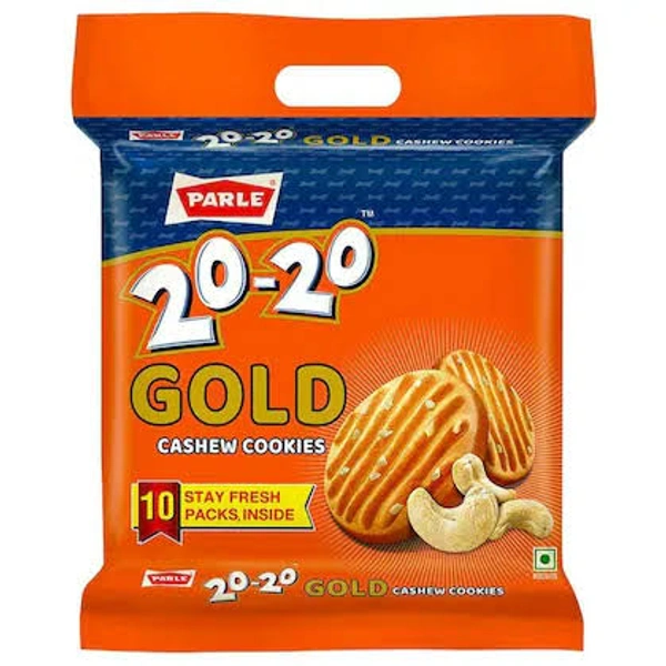 Parle 20-20  GOLD  CASHEW COOKIES 10 PACKS, INSIDE - 1 kg